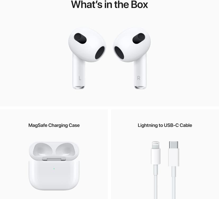 Apple AirPods (3rd generation) with MagSafe Charging Case - (Löytötuote luokka 1) Valkoinen