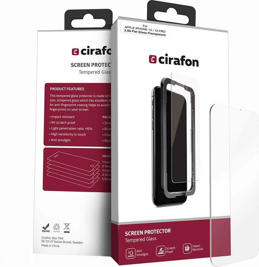 Cirafon Ultra-Wide (Double Tempered) 9H  + Tool iPhone 13, iPhone 13 Pro, iPhone 14, iPhone 16e