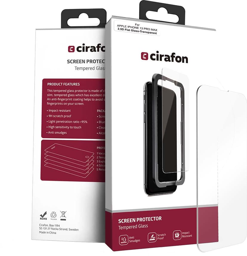 Cirafon Ultra-Wide (Tempered 9H) + Tool Skärmskydd iPhone 13 Pro Max