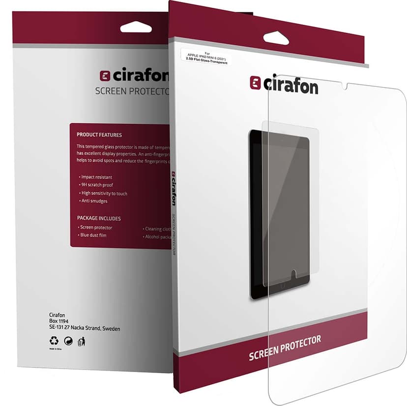Cirafon Ultra-clear Tempered 9H Glass iPad Mini 8.3" 6th gen, iPad Mini 8.3" 7th gen