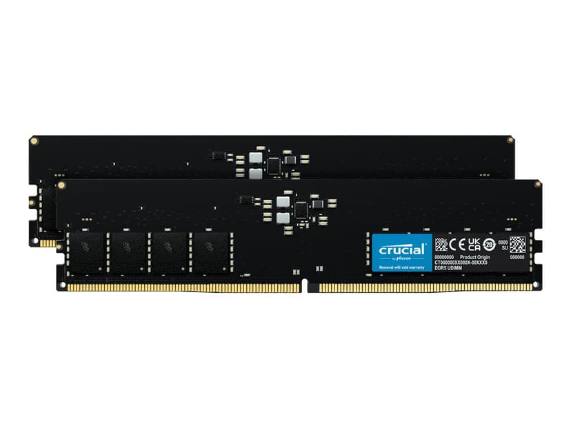Crucial CT2K16G48C40U5 muistimoduuli 32 GB 2 x 16 GB DDR5 4800 MHz 32GB 4800MHz DDR5 288-pin DIMM