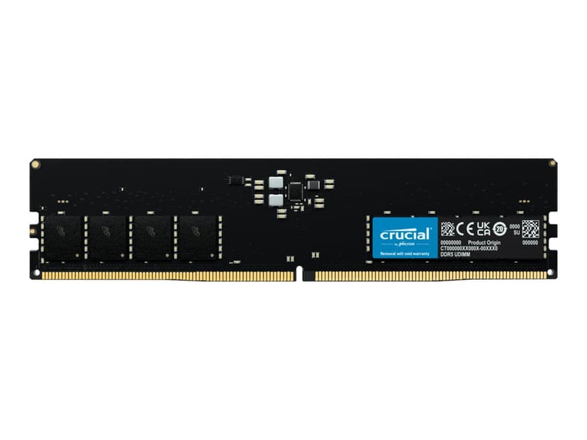 Crucial CT16G48C40U5 muistimoduuli 16 GB 1 x 16 GB DDR5 4800 MT/s 288-pin DIMM 16GB 4800MHz DDR5 288-pin DIMM