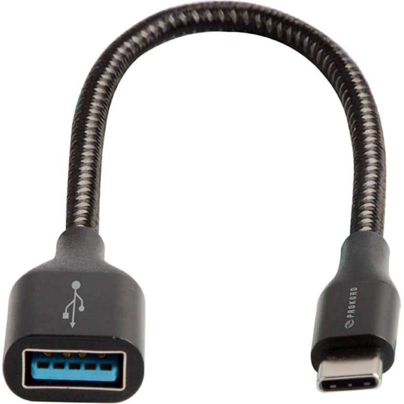 Prokord USB-C 3.1 til USB-A OTG-adapter 0,15 m – Svart 0.15m USB A USB C Sort