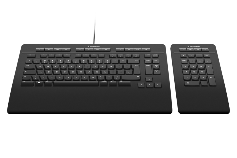 3DConnexion Keyboard Pro With Numpad Johdollinen ja langaton Pohjoismainen