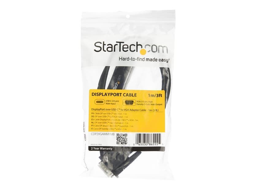 Startech 3.3ft / 1 m USB-C to VGA Cable 1m USB-C VGA Zwart