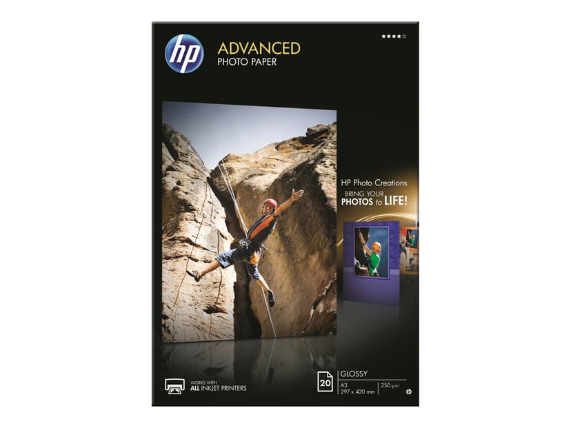 HP Papir Photo Advanced Glossy A3 20-Ark 250g