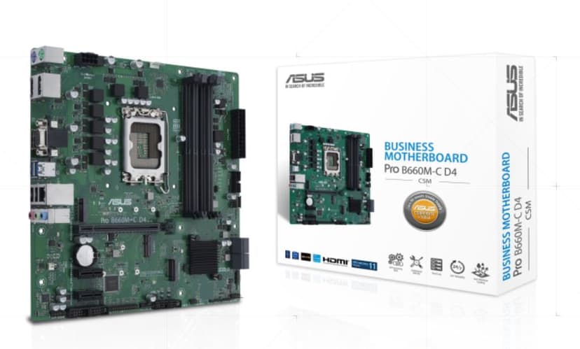 ASUS Pro B660M-C D4-CSM DDR4 LGA 1700 micro ATX Moderkort
