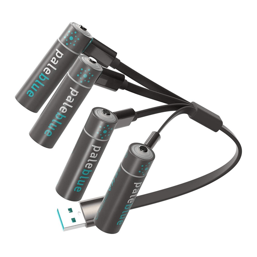 PALE BLUE Sustainability Kit 8xAA/8xAAA sis. 4 latauskaapelia