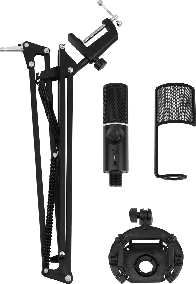 STREAMPLIFY MIC RGB -mikrofoni, sis. varsi