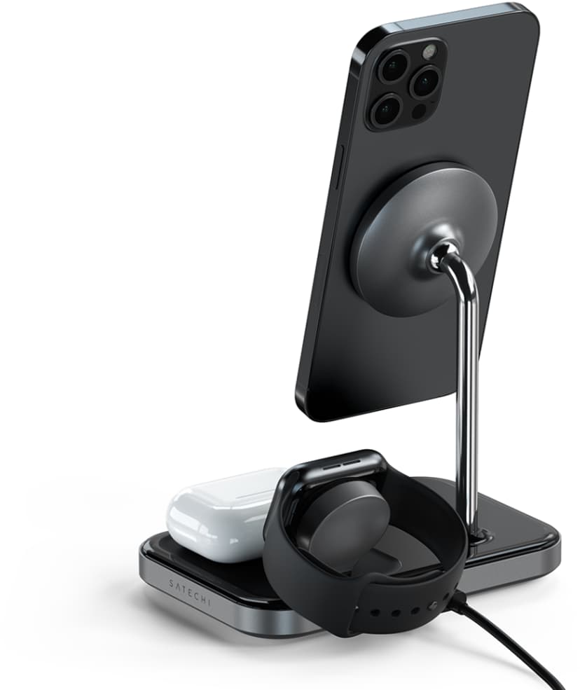 Satechi Magnetic 3-in-1 Wireless Charger Svart
