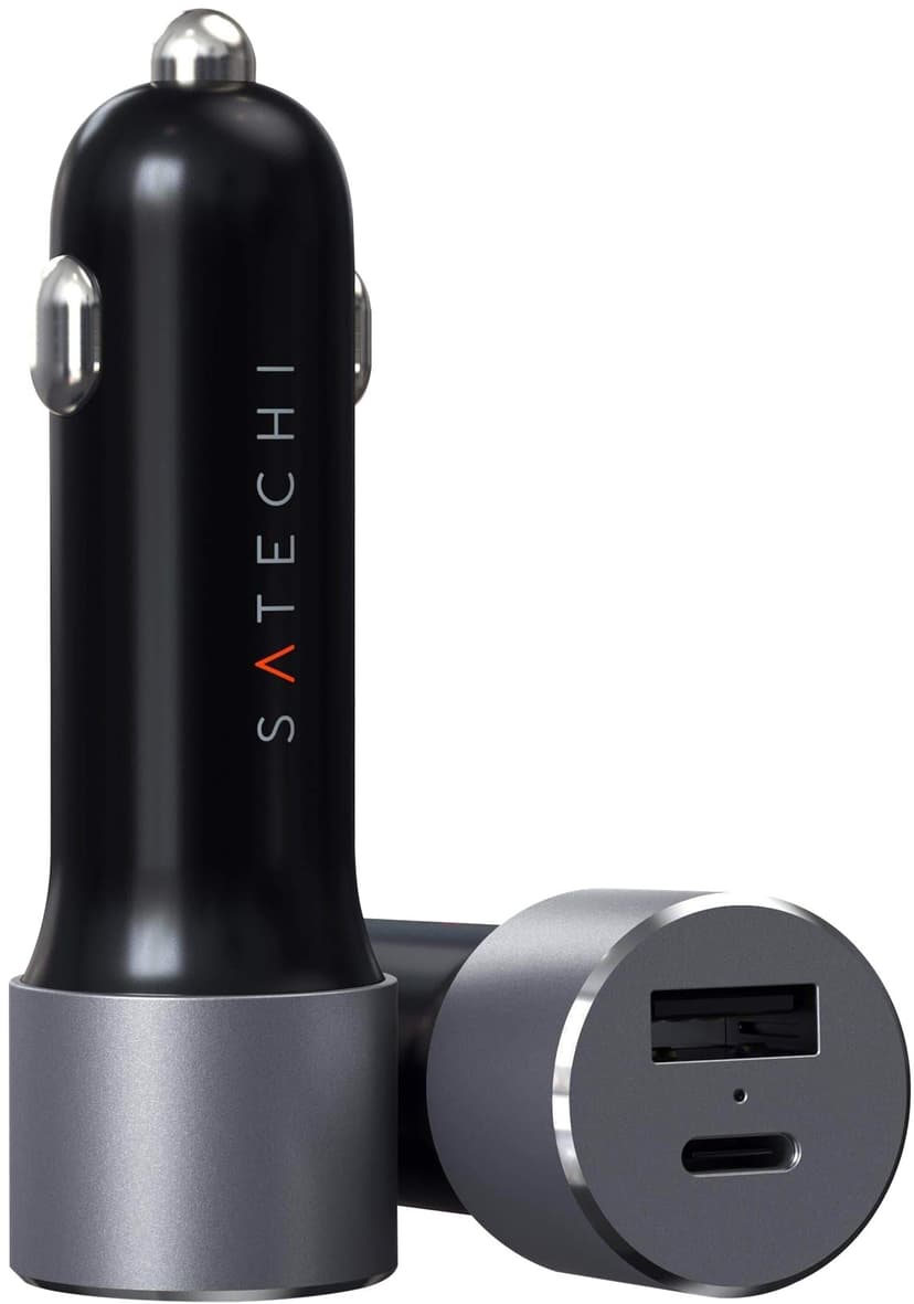 Satechi Billaddare PD 1 x USB-C och 1 x USB-A 72 Watt Grå