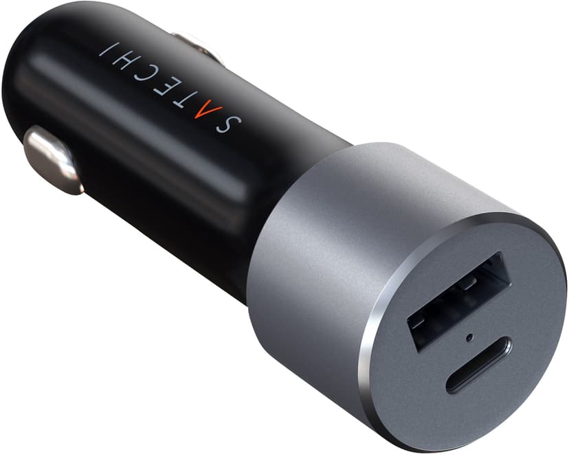 Satechi Billaddare PD 1 x USB-C och 1 x USB-A 72 Watt Grå