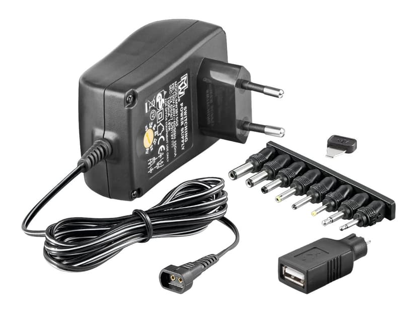 Microconnect 3-12V Universal Strømadapter 18W