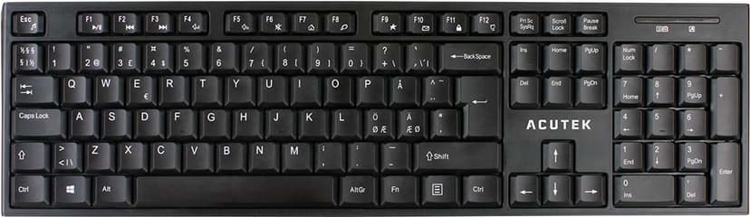 Acutek AK-200WL tangentbord RF Trådlös QWERTY Nordic Trådlös Nordisk