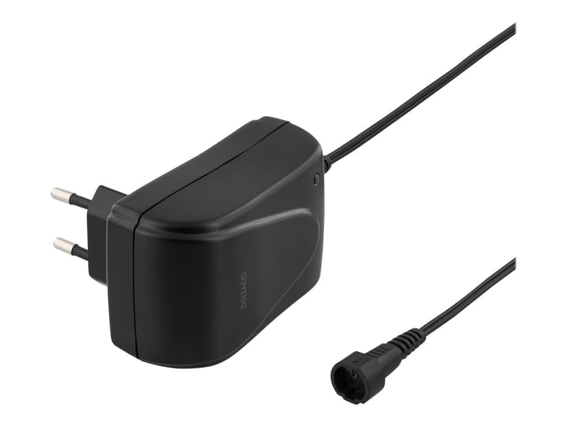 Deltaco Virtasovitin, 100V-240V, 3V-12V, 1,5A, vaihdettavat liittimet Musta