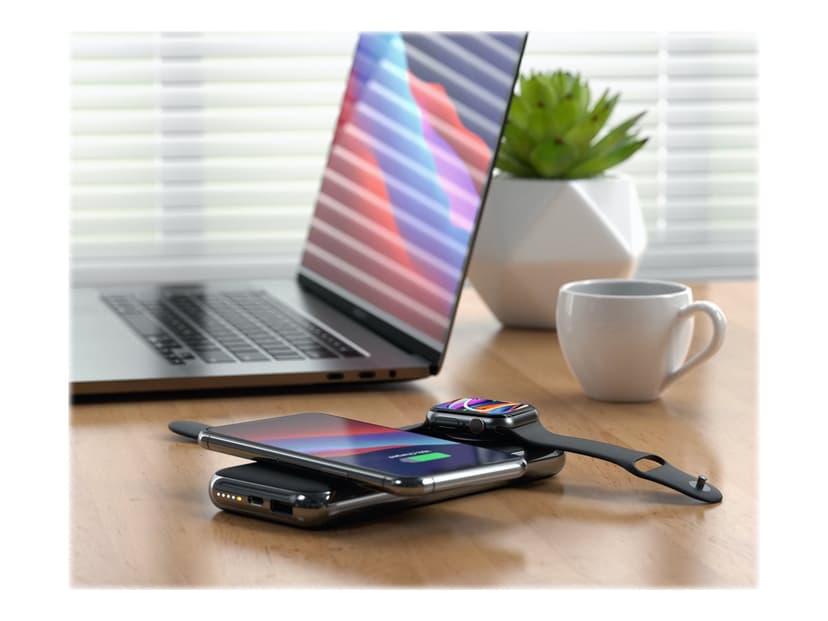 Satechi Quatro Wireless Power Bank 10000mAh Hopea, Musta