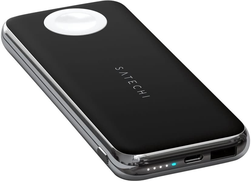 Satechi Quatro Wireless Power Bank 10000mAh Hopea, Musta