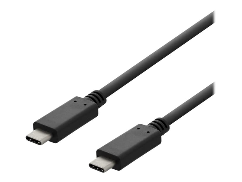 Deltaco USB 2.0 -latauskaapeli, USB-C - USB-C, 3A, 1m, musta 1m USB C USB C Musta
