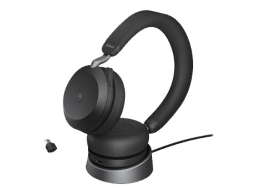 Jabra Evolve2 75 med ladestander USB Type-C Sort Microsoft Teams