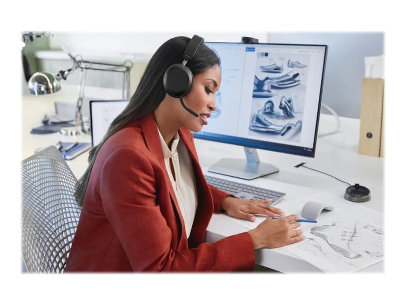 Jabra Evolve2 75 med ladestander USB Type-C Sort Microsoft Teams