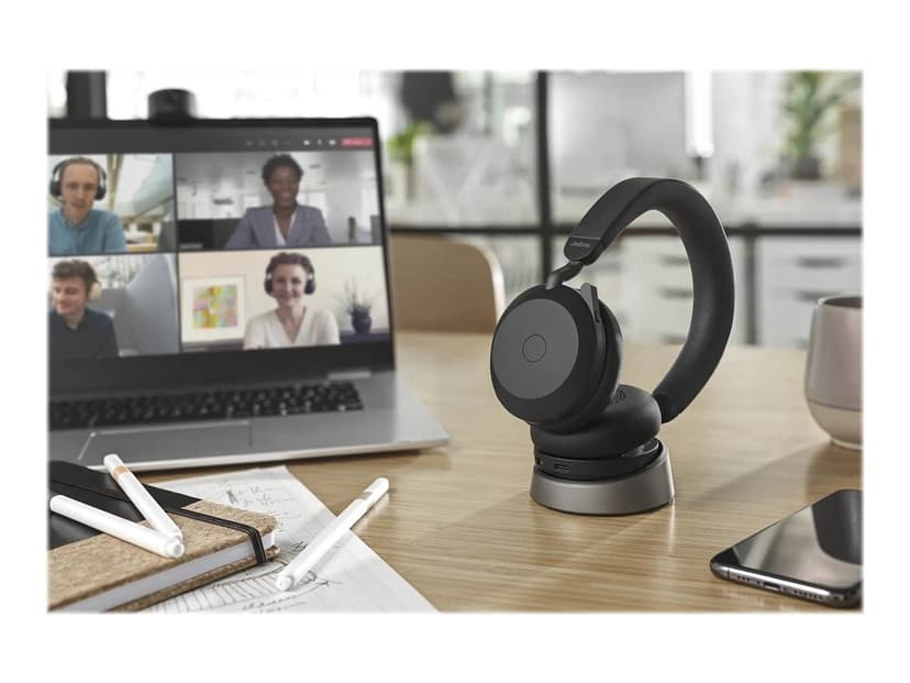 Jabra Evolve2 75 met laadstation USB Type-C Microsoft Teams Zwart