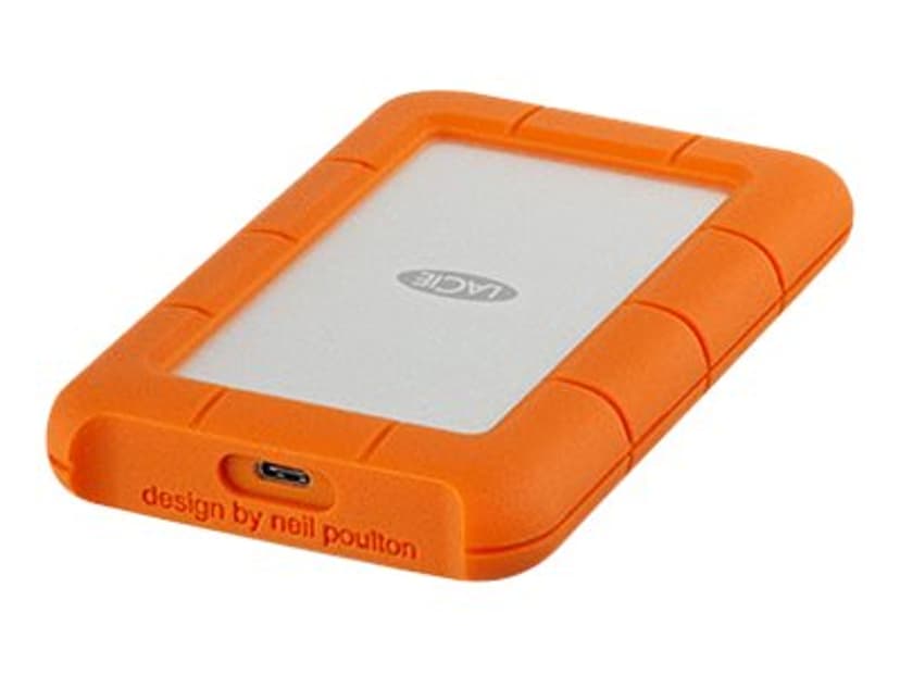 LaCie Rugged 2TB Mobile Drive Oransje, Sølv