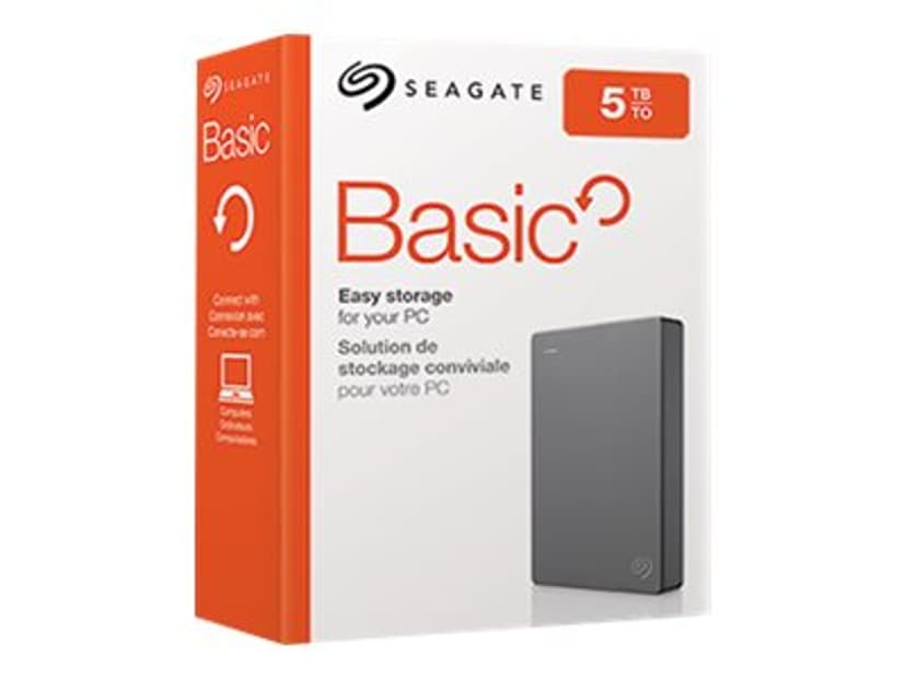 Seagate Basic Portable 5TB External HDD Sølv