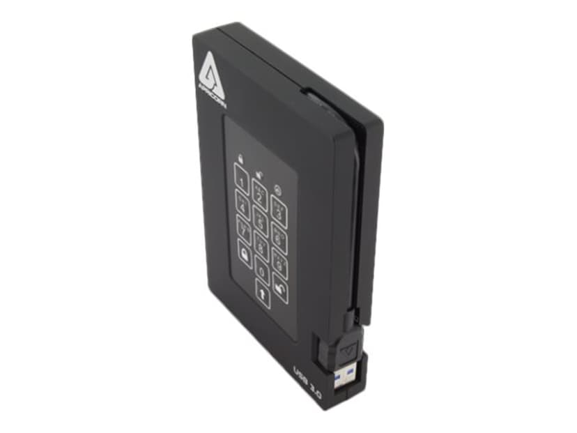 Apricorn Padlock fortress 2TB SSD USB-A Svart