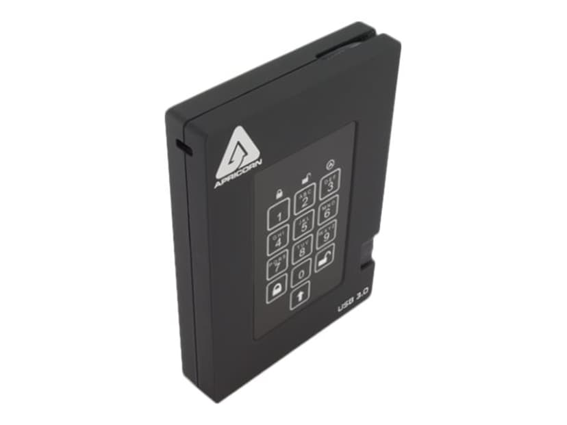 Apricorn Padlock fortress 2TB SSD USB-A Zwart