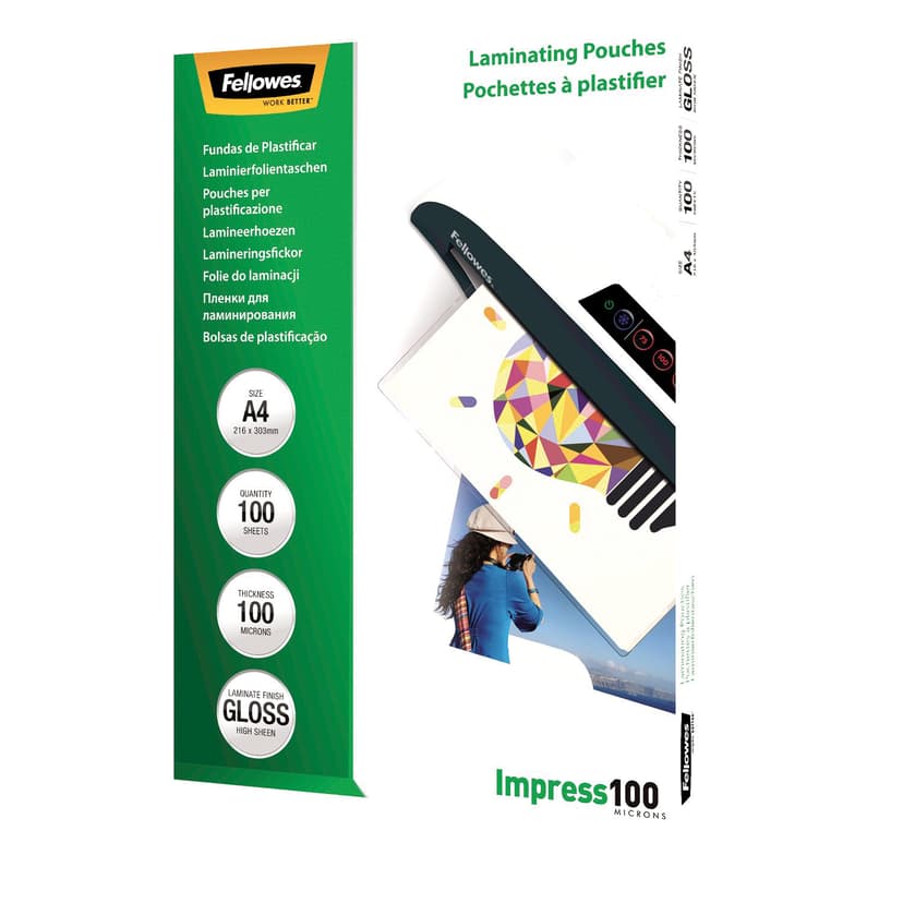 Fellowes Lamineringsficka 100 mikron A4 100 st