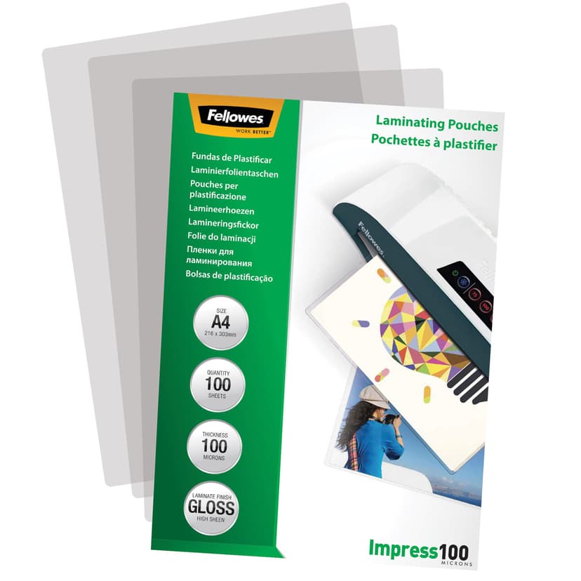 Fellowes Lamineringsficka 100 mikron A4 100 st