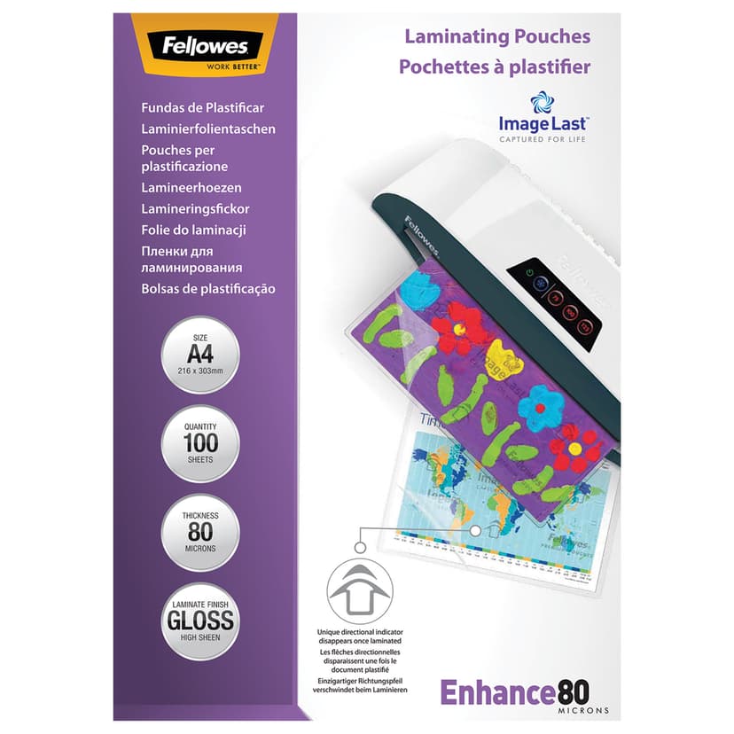 Fellowes Lamineringsficka 80 mikron A4 100 st