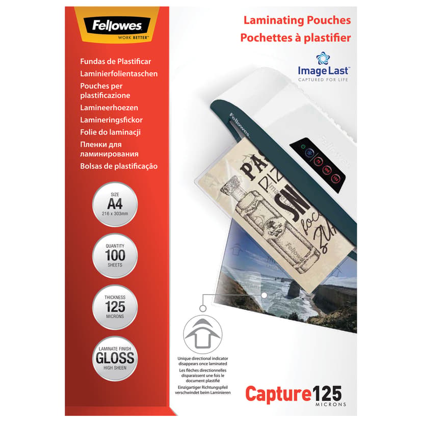 Fellowes Lamineringsficka 125 µm A4 100 st