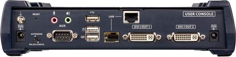Aten KE6940AR DVI-I KVM over IP-mottagare för dubbla skärmar