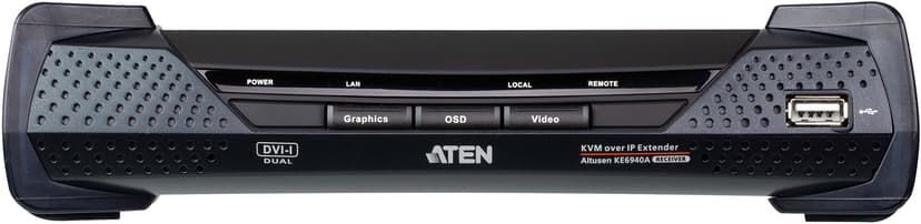 Aten KE6940AR DVI-I KVM over IP -vastaanotin kahdelle näytölle