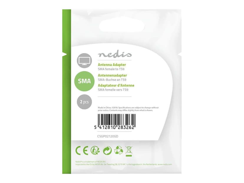 Nedis Antennadapter 2-Pack SMA Hona TS-9