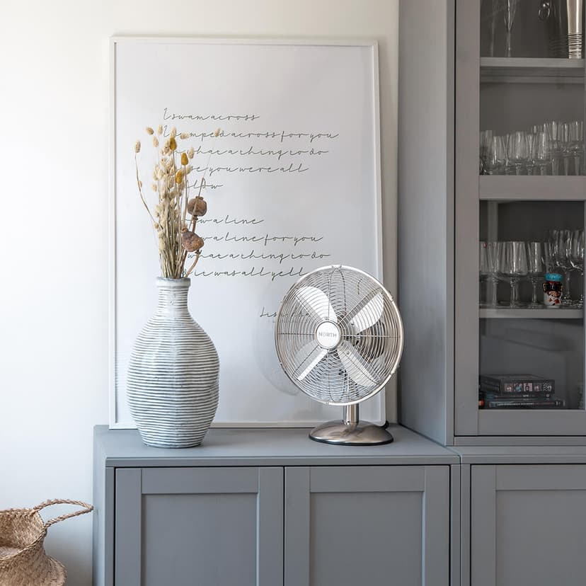 North Pöytätuuletin 30 cm Premium Satin Chrome