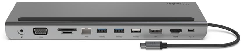 Belkin INC004BTSGY dockningsstationer för bärbara datorer Kabel USB 3.2 Gen 1 (3.1 Gen 1) Type-C Svart, Grå USB-C 3.2 Gen 1 (3.1 Gen 1)
