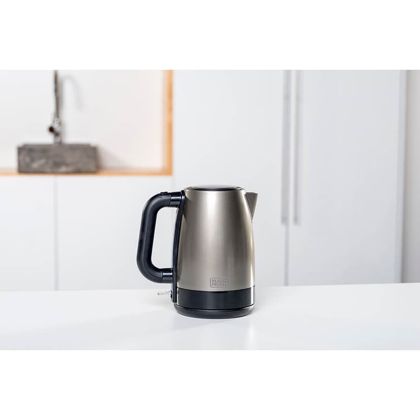 Black & Decker Vedenkeitin 1,2 l harjattua terästä
