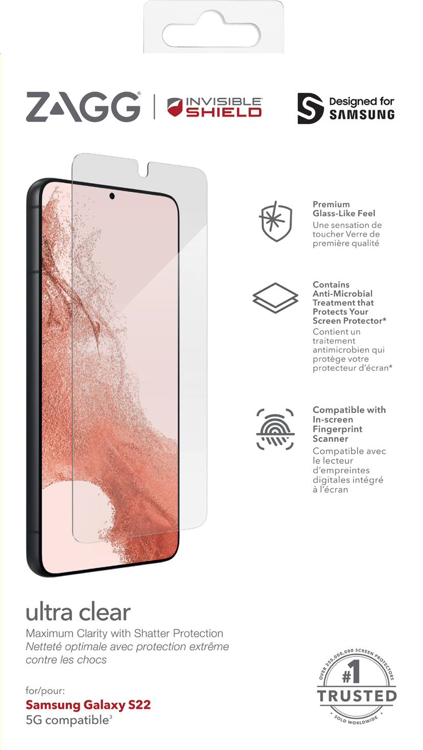 Zagg InvisibleShield Ultra Clear+ skärmskydd Samsung Galaxy S22 (200209183)
