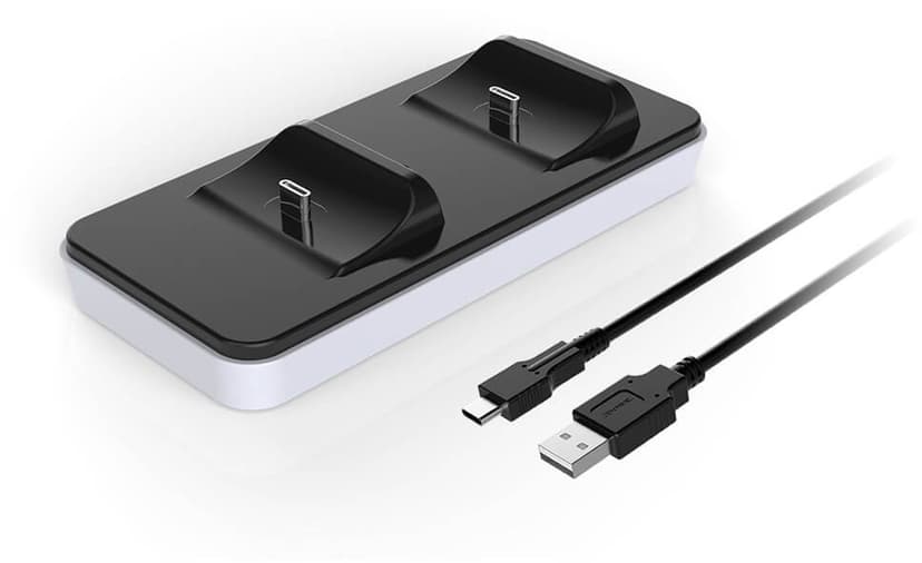 RAPTOR Lader til Controller Dual PS5 Hvid, Sort