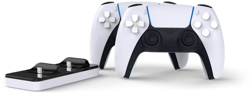 RAPTOR Laddare för Handkontroll Dual PS5 Svart, Vit
