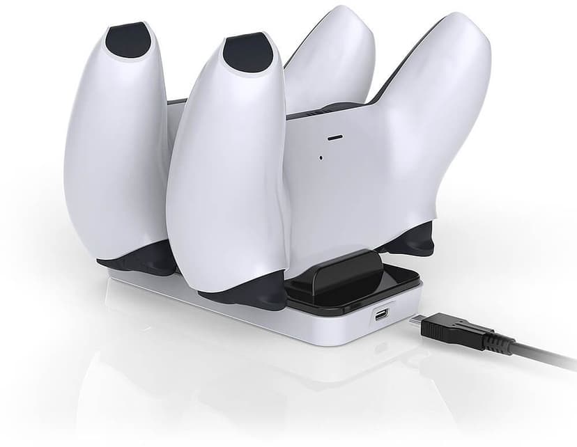 RAPTOR Lader til Controller Dual PS5 Hvid, Sort