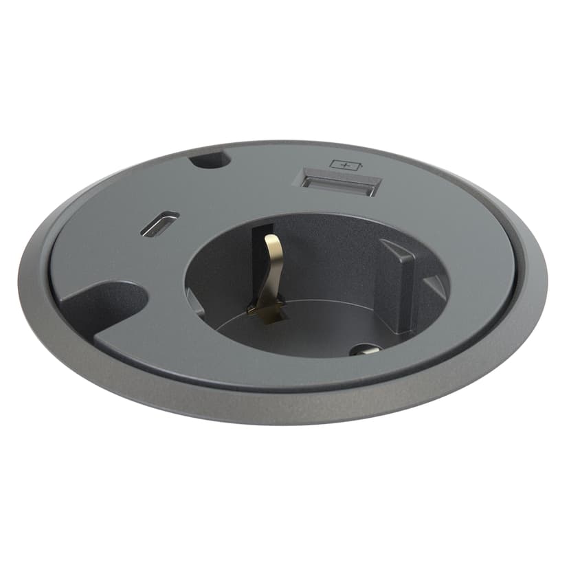 Forming Function Powerdot 1xEl 1 x USB-A 1 x USB-C 2 x Gjennomføring Svart
