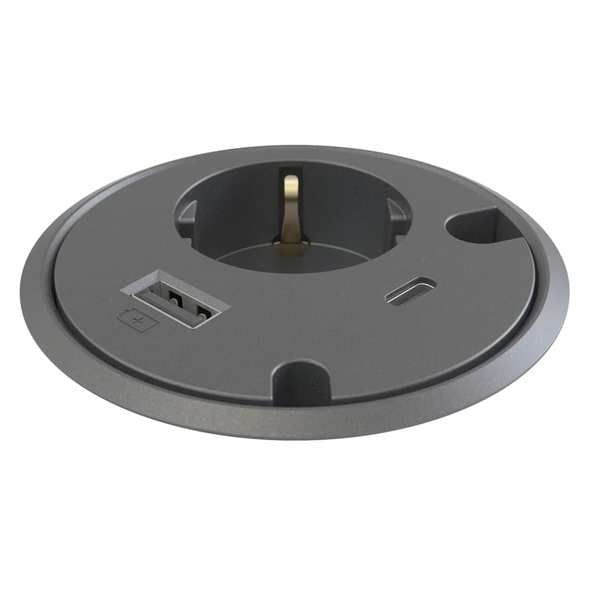 Forming Function Powerdot 16 1x Virta 1x USB-C 1x USB-A 2x Kaapelireikää Musta