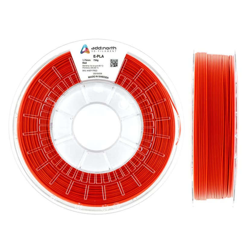 Addnorth E-PLA – 1,75 mm – 750 g Rød