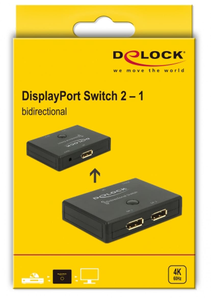 Delock Displayport 2->1 Switch Bidirectional 4k@60hz