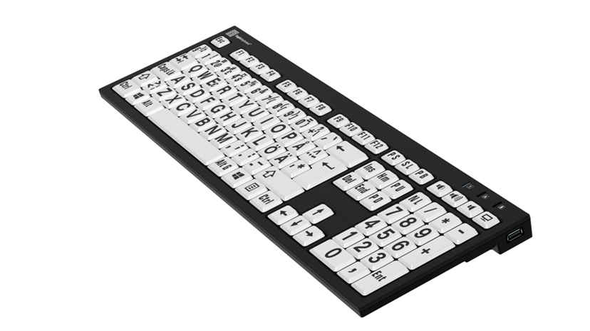 Logickeyboard Largeprint Nero For Pc Slim Black W-keys +lamp
