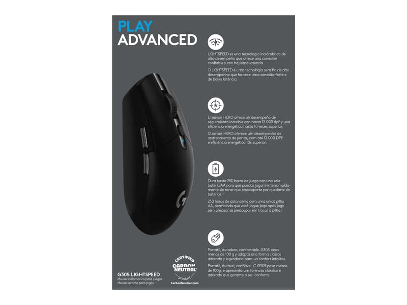 Logitech G305 Gaming Langaton RF Hiiri