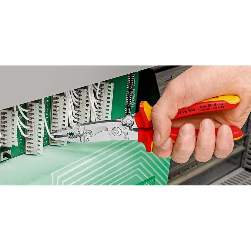 KNIPEX Elektrikertang med kabelsaks VDE 0,7–1,5 mm² 200 mm
